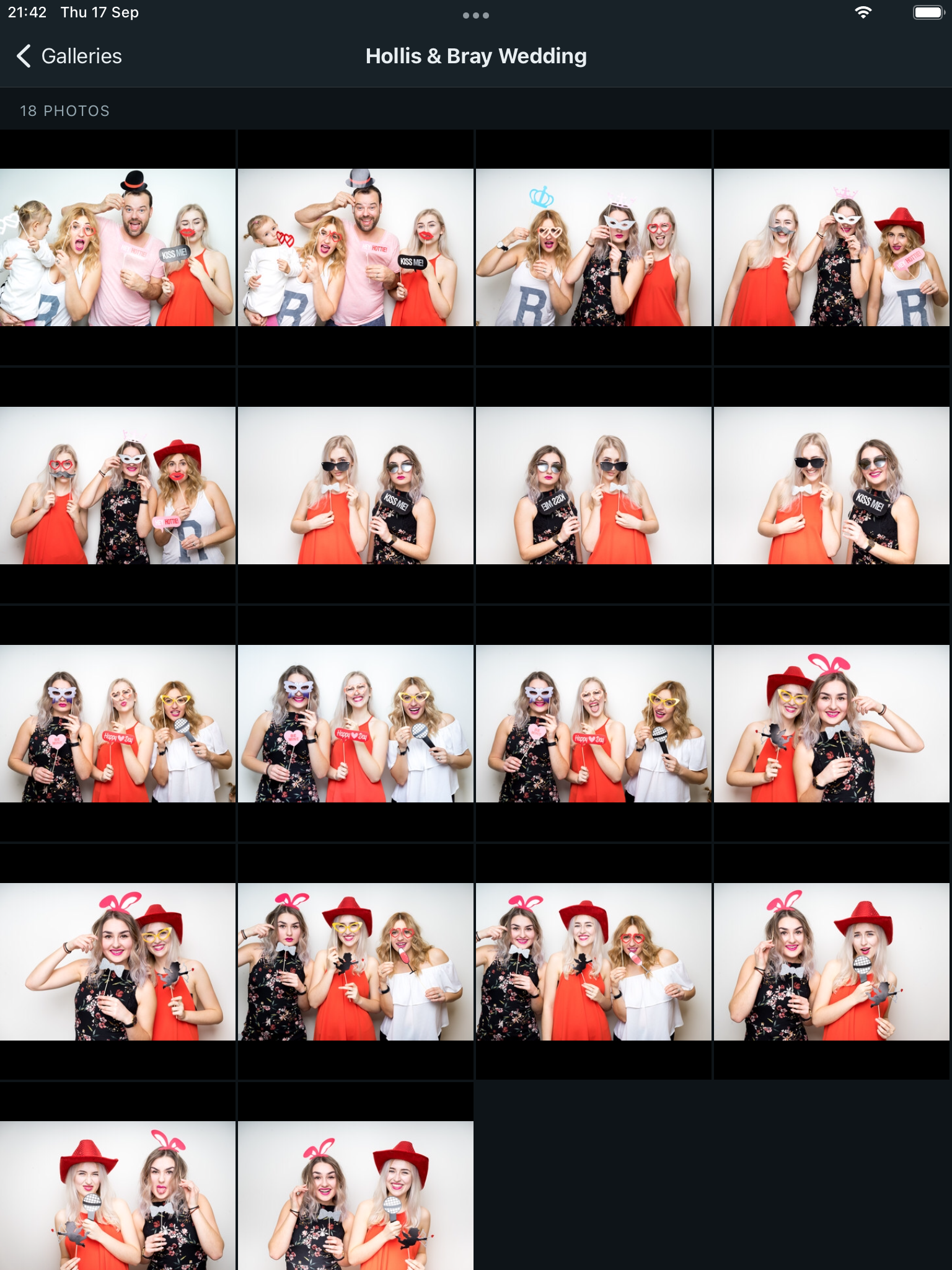 A gallery's photo grid