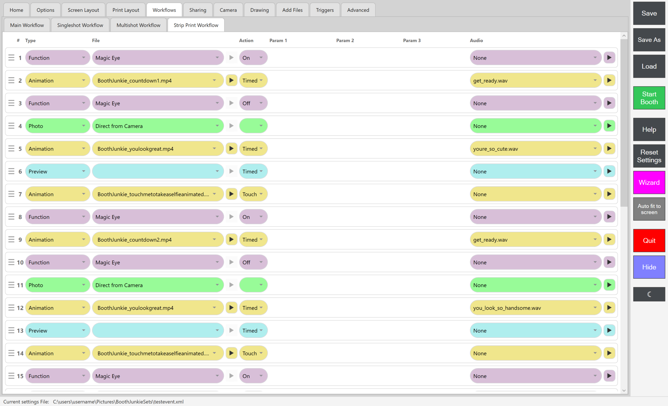 Admin Panel -> Workflows -> Strip Print Workflow, a populated example