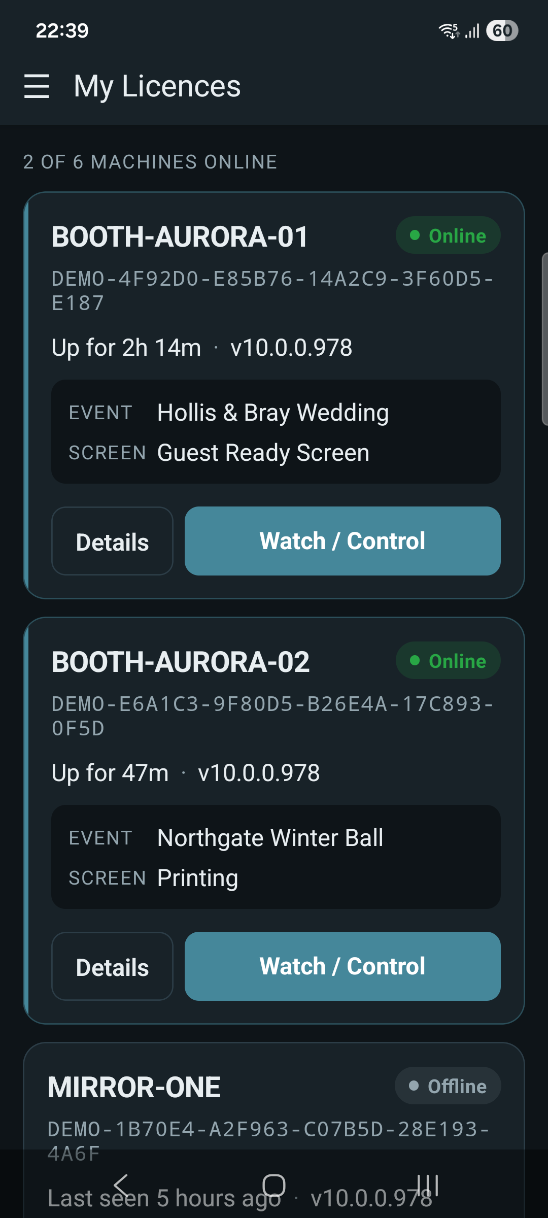 Booth Junkie Connect running on a phone