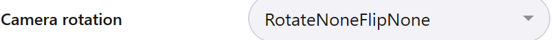 Admin Panel -> Options -> General, showing Camera Rotation